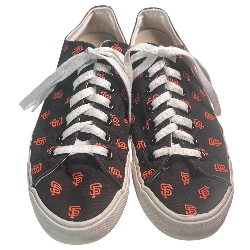 Row One San Francisco Giants MLB Canvas Low Top Sneakers Women's Size 9 Baseball